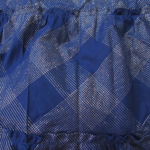 NWT Hill House Nesli Nap Dress in Navy Glitter Check Smocked Midi XS - Picture 3 of 4